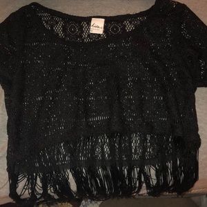 black laced crop top